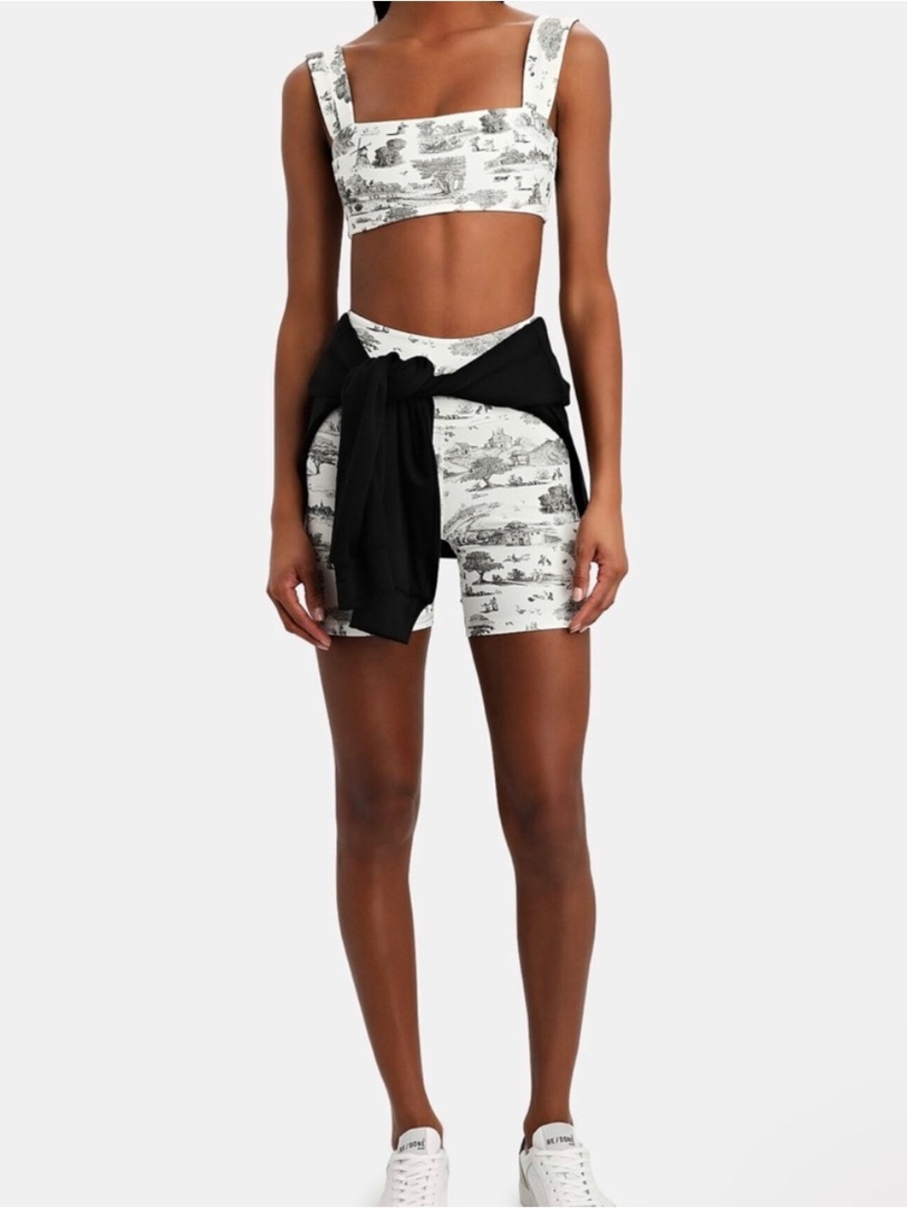 WeWoreWhat Toile Print Crop Top & Bike Shorts Set